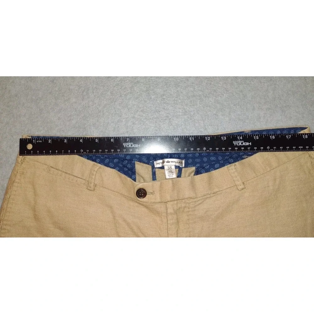 Peter Millar Men's Size 38x34 Tan Corduroy 5 Pocket Straight Leg Pants Stretchy